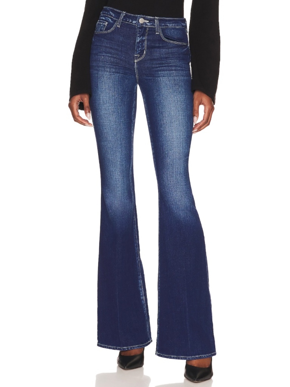 L'AGENCE Women's Dark Blue Flare Jeans Bell Jean In Frisco Size 27